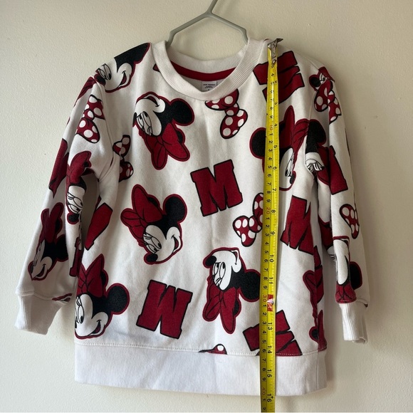 Disney Minnie Mouse Sweatshirt Toddler Girls 3T Joe Fresh White Red Pullover - Picture 9 of 9